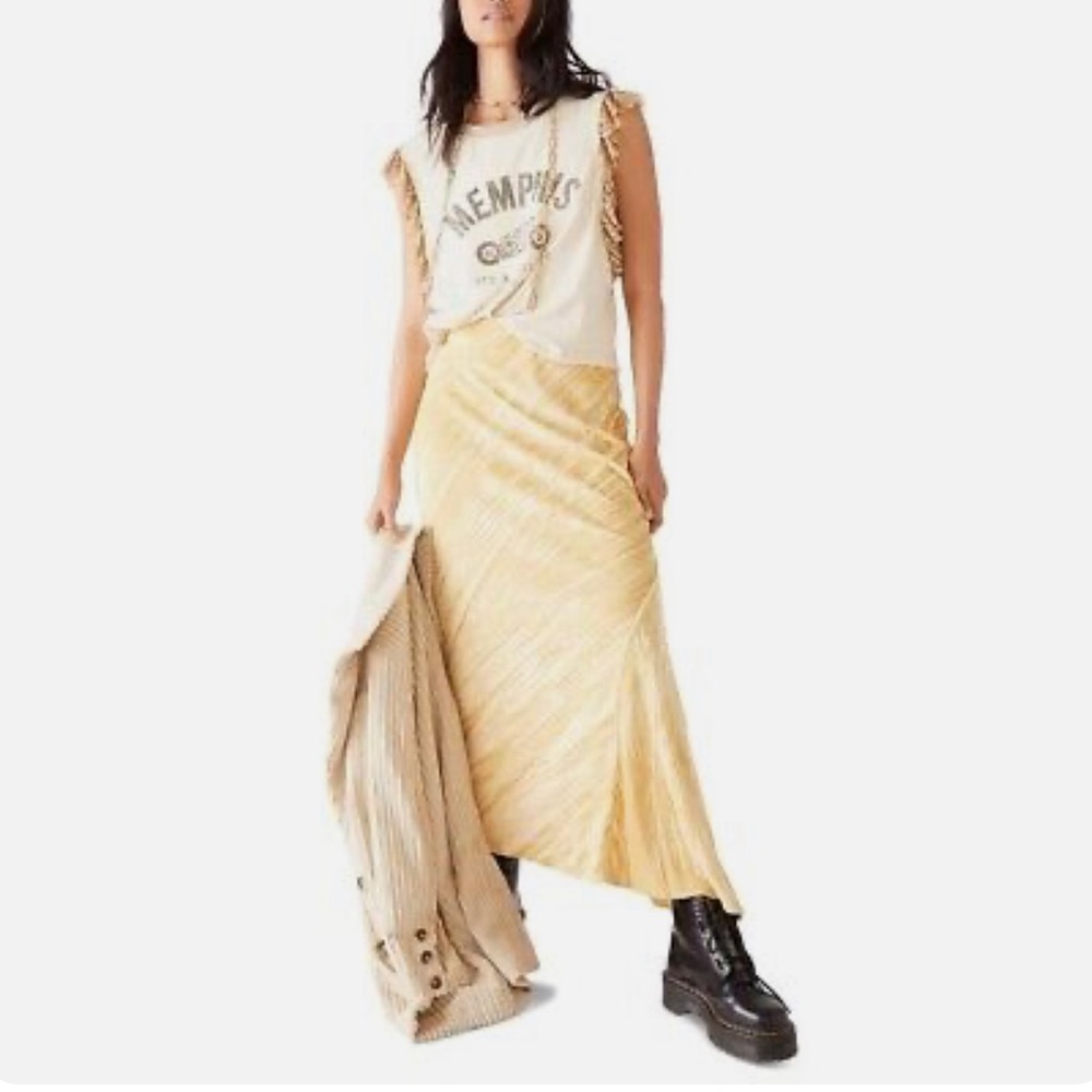 Free People Noa Velvet slip skirt